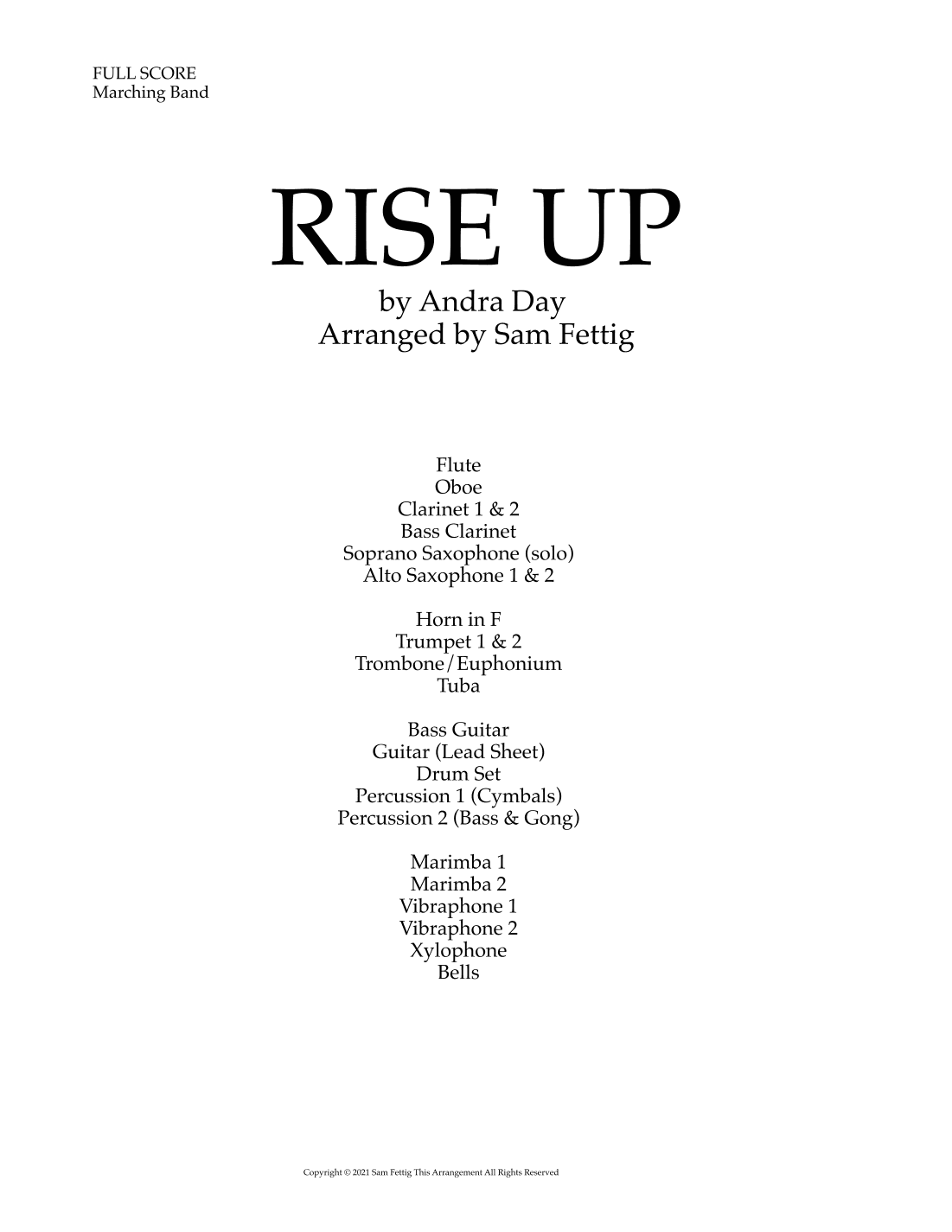 Rise Up (arr. Sam Fettig)