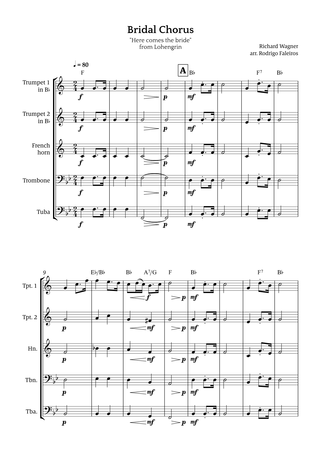 Bridal Chorus (Here Comes The Bride) (arr. Rodrigo Faleiros)