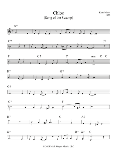 Chloe (Song of the Swamp) (arr. Mark W. Huxhold)