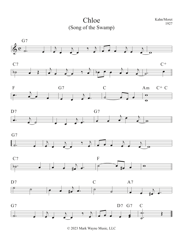 Chloe (Song of the Swamp) (arr. Mark W. Huxhold)