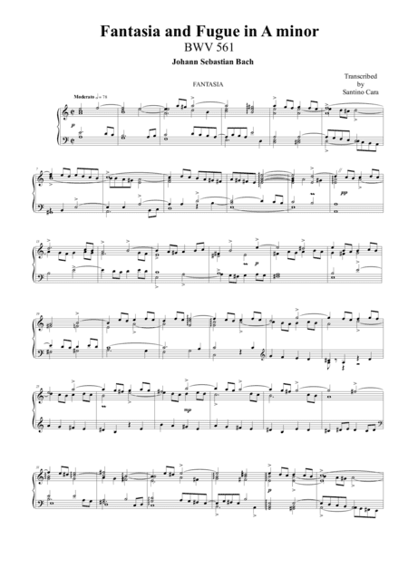 Fantasia and Fugue in A minor BWV904 (arr. Santino Cara)