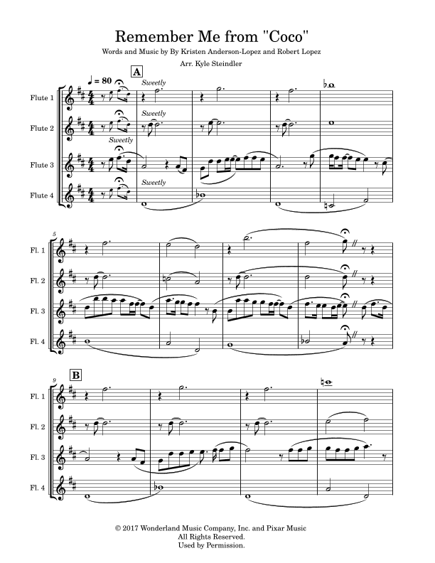 Remember Me (lullaby) (arr. Kyle Steindler)