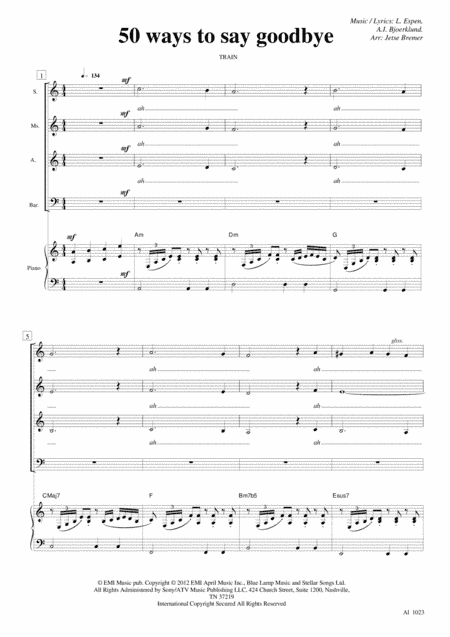 50 Ways To Say Goodbye (arr. Jetse Bremer)