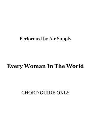 Every Woman In The World (arr. RWM)