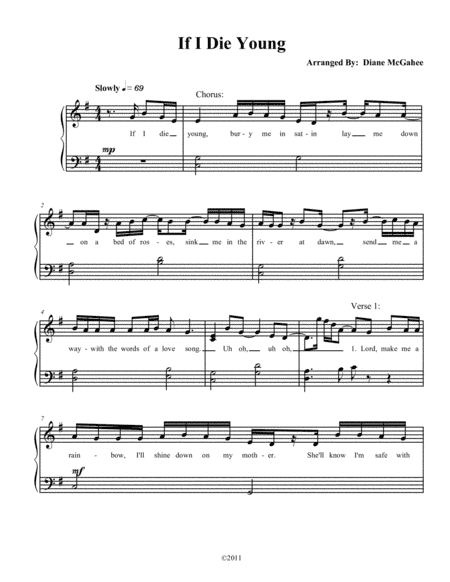 If I Die Young (arr. Diane M. McGahee)