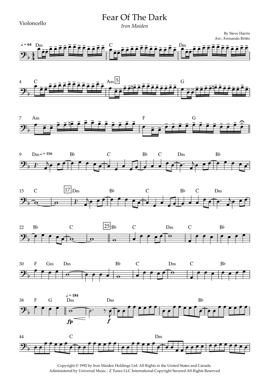 Fear Of The Dark (arr. Fernando Britto)