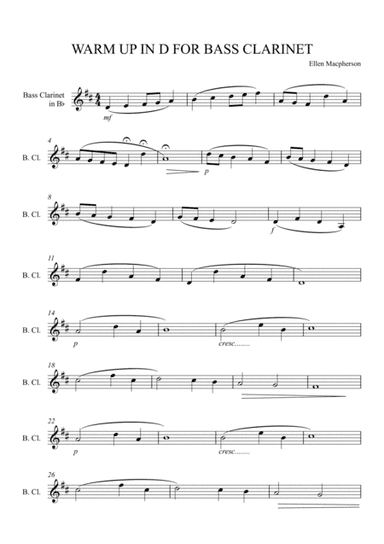 Warm Up in D for Bass Clarinet