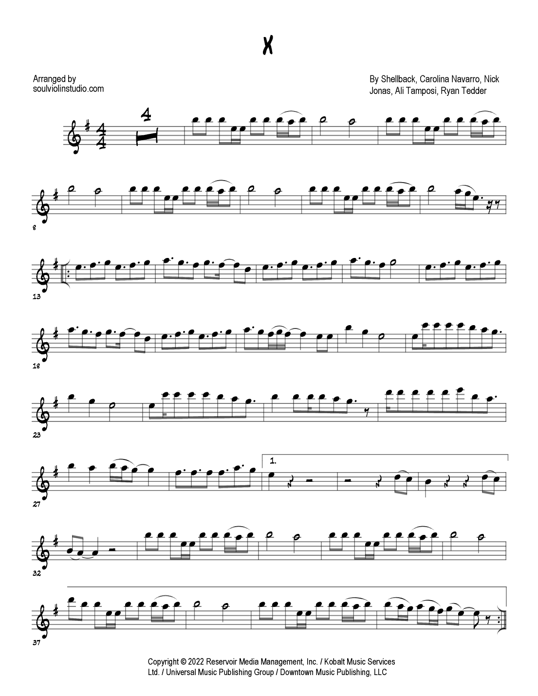 X (arr. Soul Violin)
