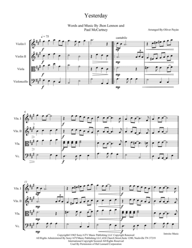 Yesterday (arr. Oliver Payan)