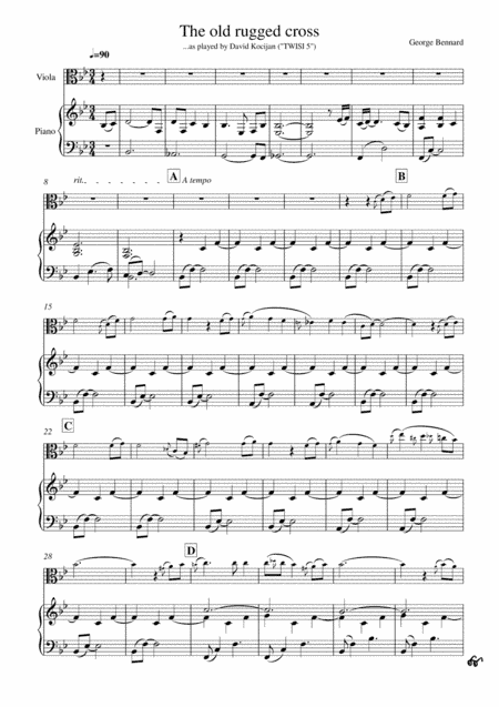 The old rugged cross (piano & viola) (arr. David Kocijan)