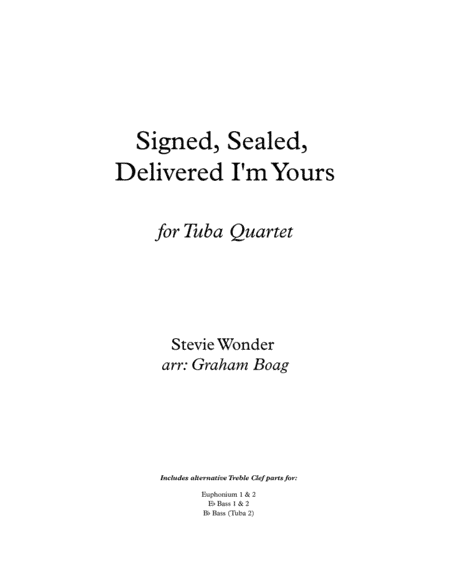 Signed, Sealed, Delivered I'm Yours (arr. Graham Boag)