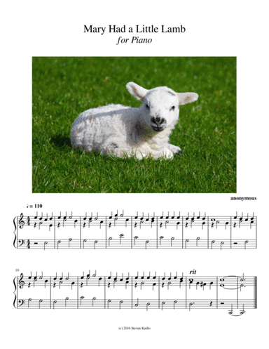Mary Had a Little  Lamb (arr. Steven Kudlo)