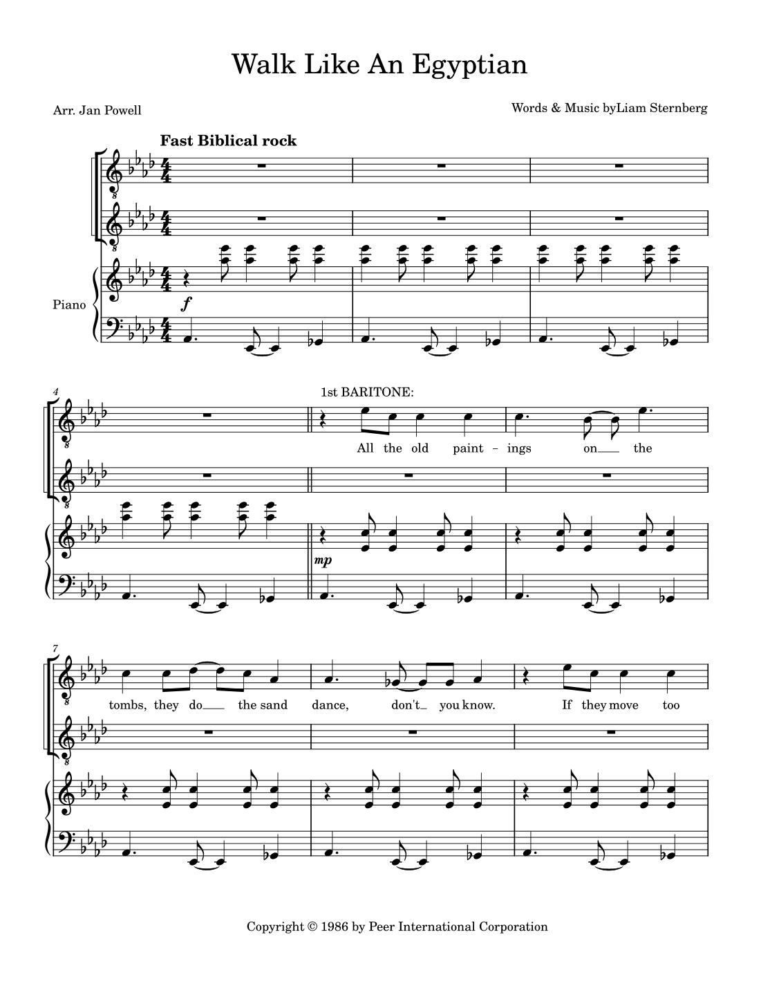 Walk Like An Egyptian (arr. Jan Powell)