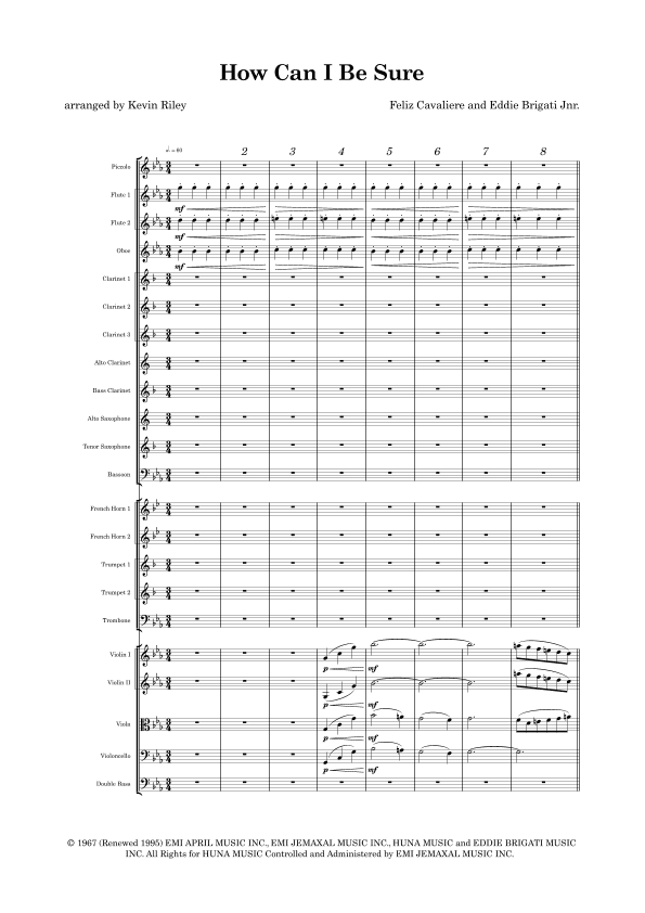 How Can I Be Sure (arr. Kevin Riley)