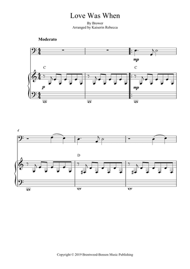 Love Was When (arr. Kaiserin Rebecca)