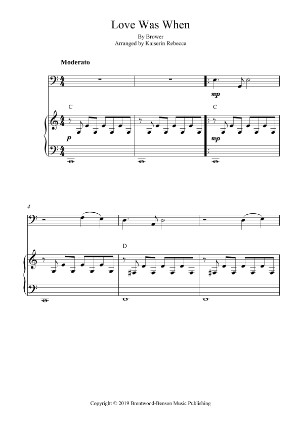 Love Was When (arr. Kaiserin Rebecca)