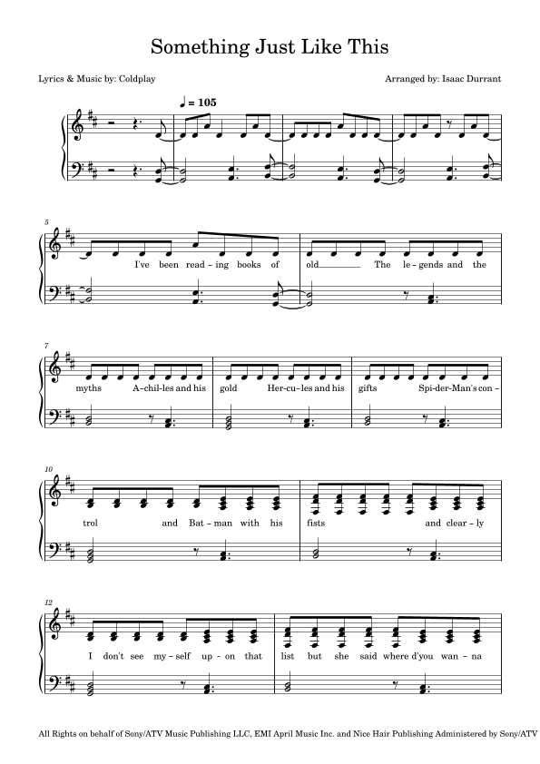 Something Just Like This (arr. Isaac Durrant)