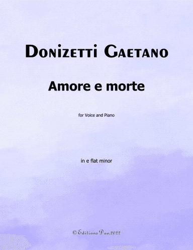 Amore e morte, by Donizetti, in e flat minor (arr. Editions Dao)