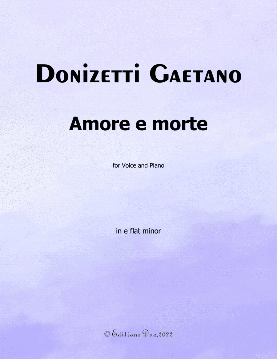 Amore e morte, by Donizetti, in e flat minor (arr. Editions Dao)