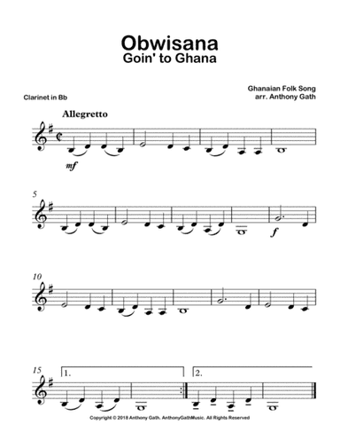 Obwisana - Clarinet and Piano (arr. Anthony Gath)
