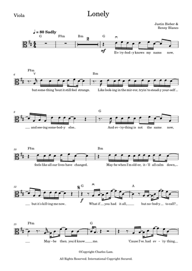 Lonely (arr. Charles Lam)