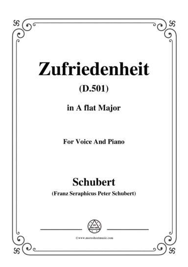 Schubert-Zufriedenheit(Contentment),D.501,in B Major,for Voice&Piano (arr. MSM)