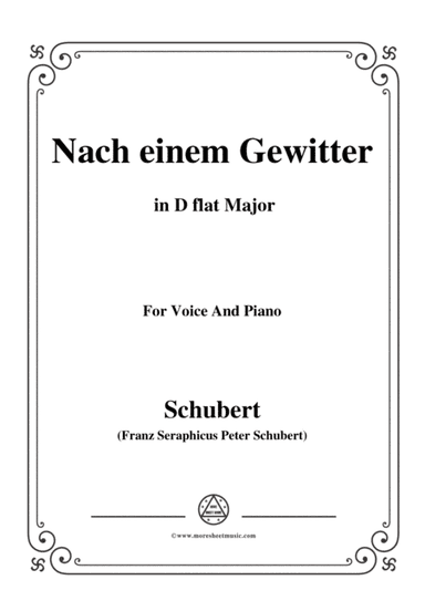 Schubert-Nach einem Gewitter in D flat Major,for voice and piano (arr. MSM)