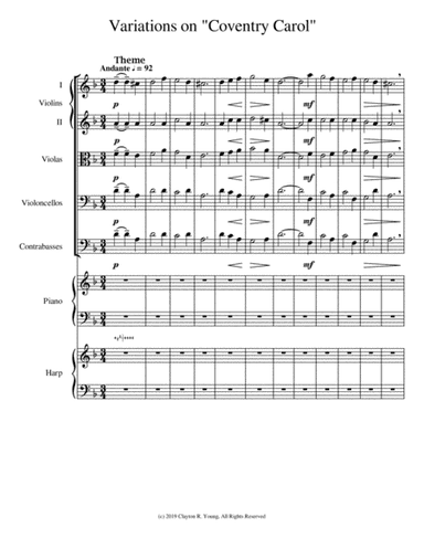 Variations on "Coventry Carol" (arr. Clayton R. Young)