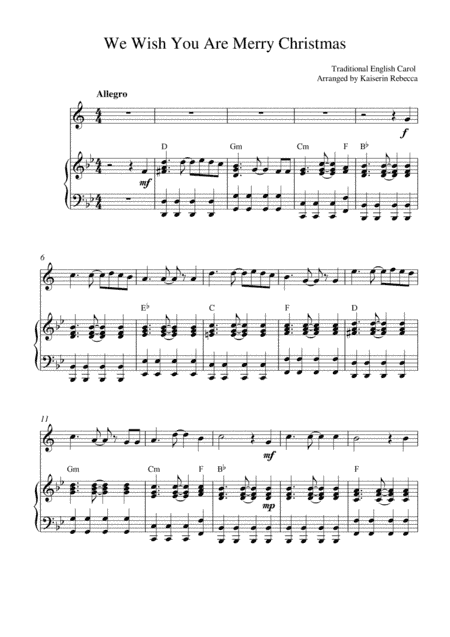 We Wish You Are Merry Christmas (arr. Kaiserin Rebecca)
