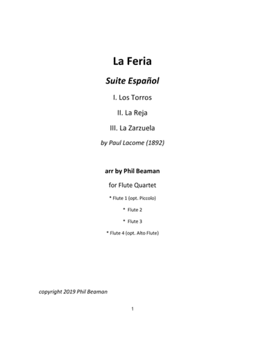 La Feria-Lacome-flute quartet (arr. Phil Beaman)