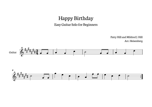 Happy Birthday (arr. Heisenberg)