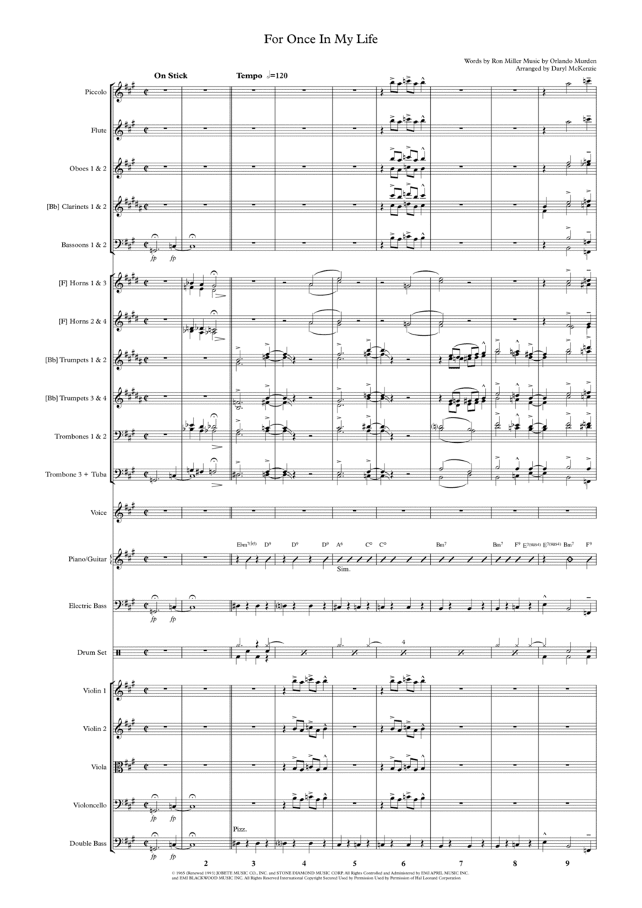For Once In My Life (arr. Daryl McKenzie)