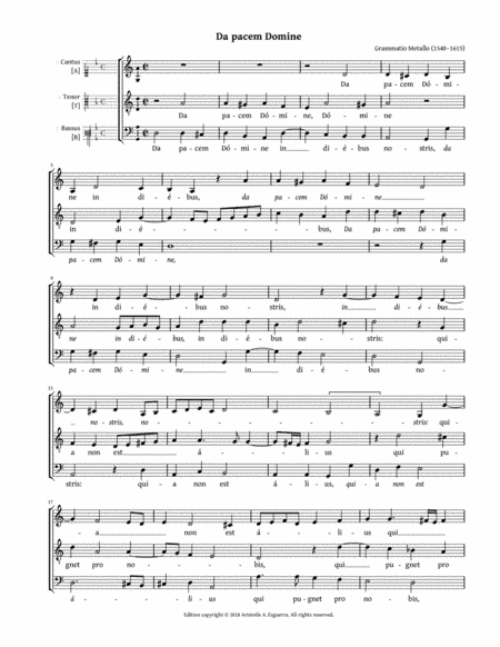 Da pacem Domine (Metallo) - ATB (arr. Aristotle A. Esguerra)