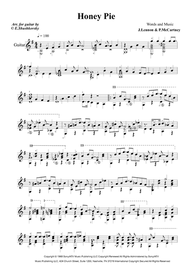 Honey Pie (arr. Evgeny Shushkovsky)
