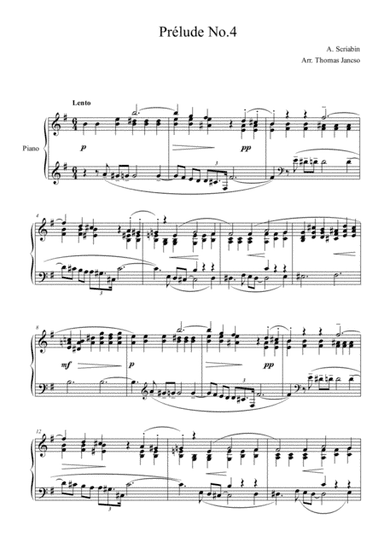 Scriabin Prelude Op.11 No.4 (arr. Thomas Jancso)
