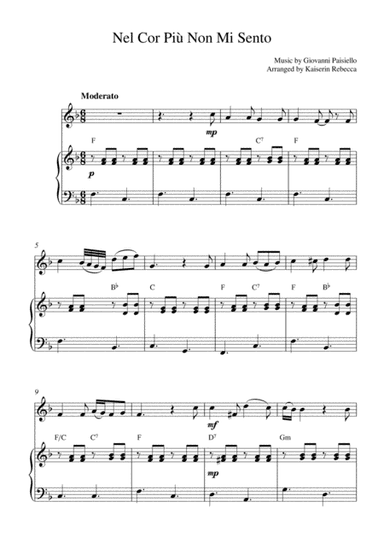 Nel Cor Più Non Mi Sento (for oboe solo and piano accompaniment) (arr. Kaiserin Rebecca)
