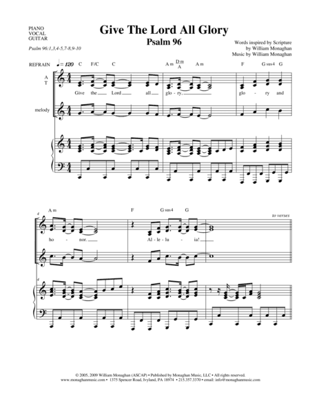 Give the Lord All Glory (Psalm 96)