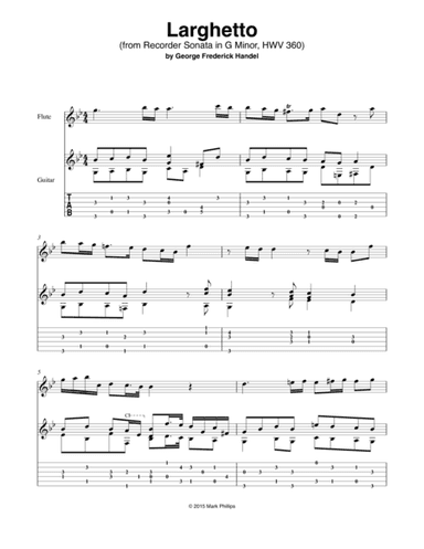 "Larghetto" from Recorder Sonata in G Minor, HWV 360 (arr. Mark Phillips)