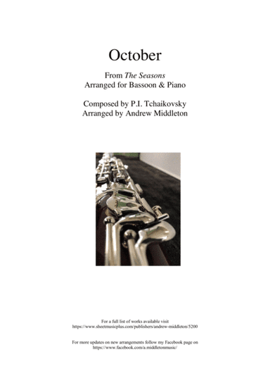 "October" from The Seasons arranged for Bassoon and Piano (arr. Andrew Middleton)