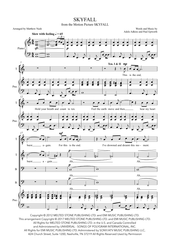 Skyfall (arr. Matthew Nash)