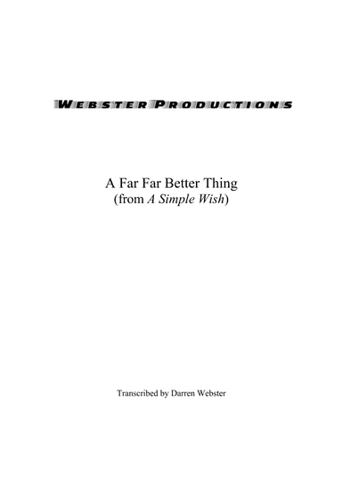 A Far Far Better Thing (arr. Darren Webster)