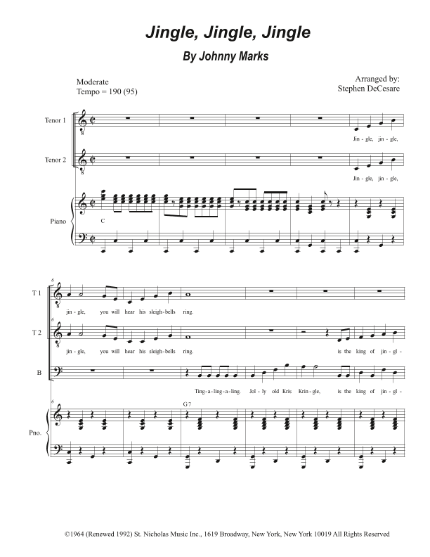 Jingle, Jingle, Jingle (arr. Stephen DeCesare)