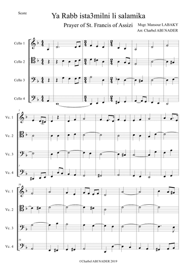 Ya Rabb ista'melni li salamika - يا ربّ إستعملني لسلامك (arr. Charbel ABI NADER)