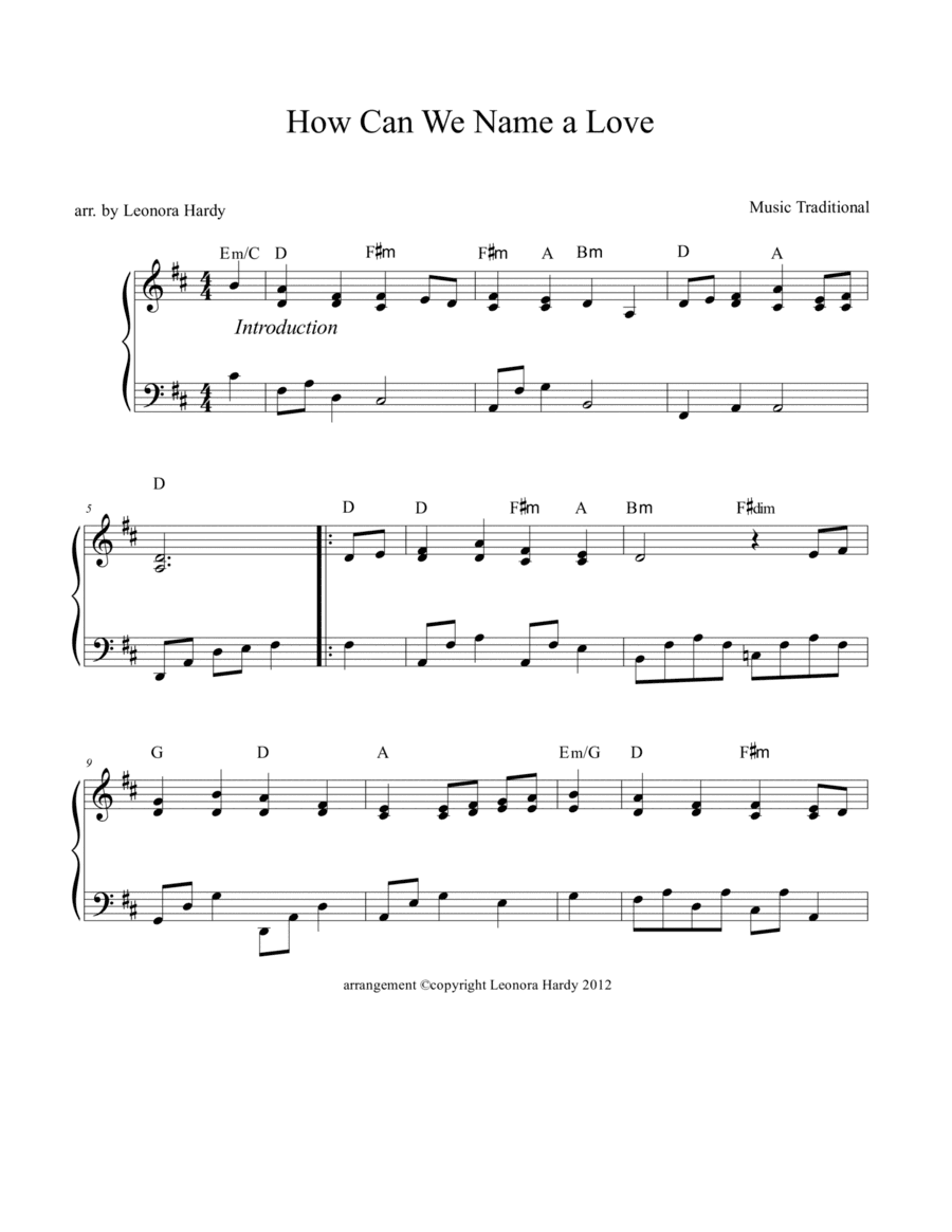 How Can We Name a Love (arr. Leonora Hardy)