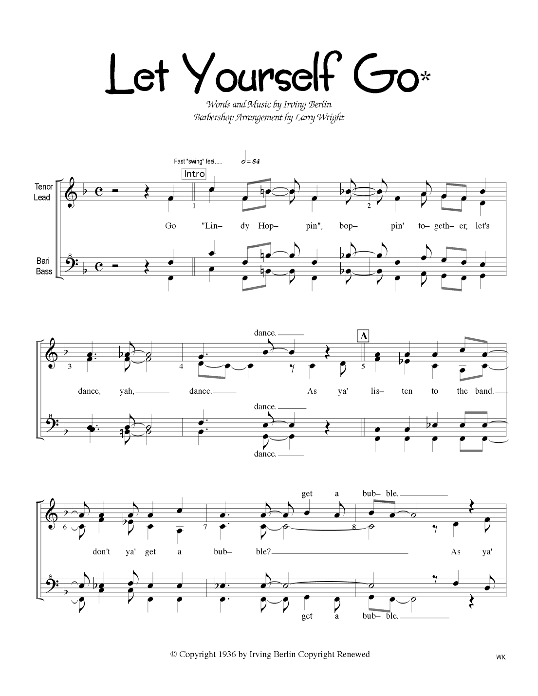 Let Yourself Go (arr. Larry Wright)
