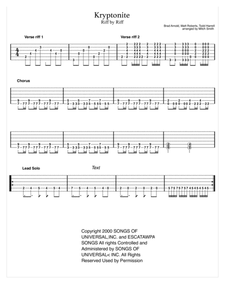 Kryptonite (arr. Mitch Smith)