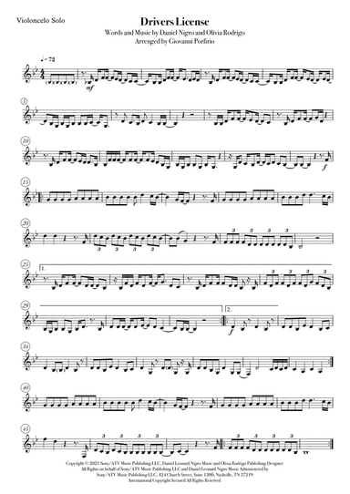 Drivers License (arr. Giovanni Porfirio)