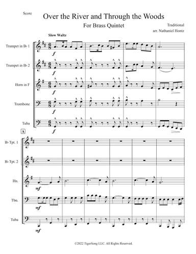 Over the River and Through the Woods (for Brass Quintet) (arr. Nathaniel Hontz)