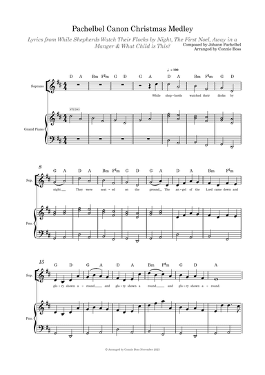 Pachelbel Canon Christmas Medley solo and piano (arr. Connie Boss)