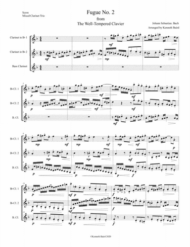 Fugue No. 2 in C Minor (mixed clarinet trio) (arr. Kenneth Baird)